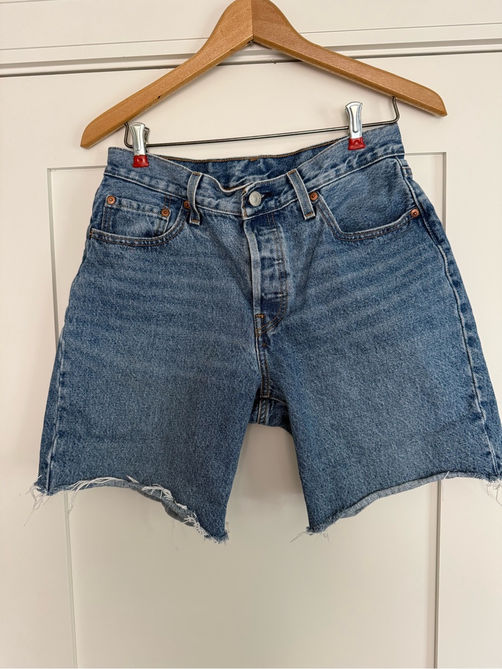 Levi's Medium Blue Denim Cutoff Women's Shorts 501 Size 27